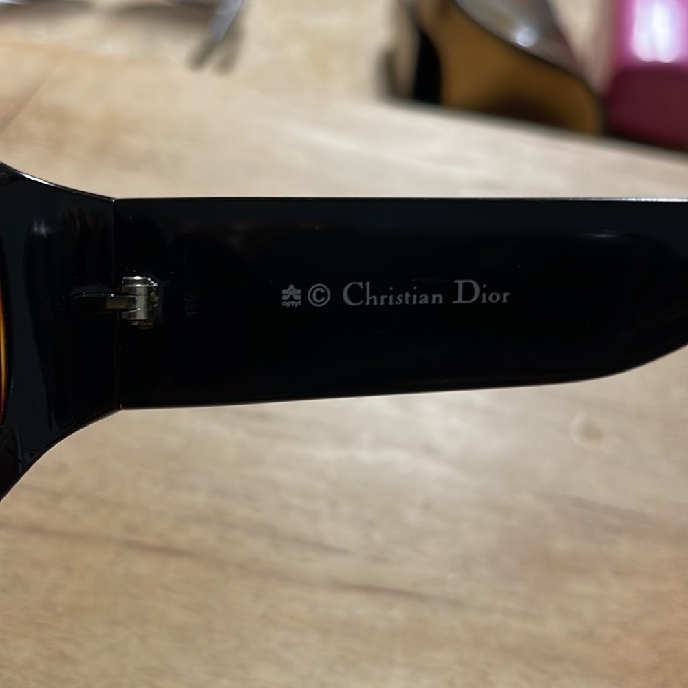 Vintage used Christian Dior Acetate Tortoise Gold Sunglasses Mod Naomi 14L - Picture 2 of 4